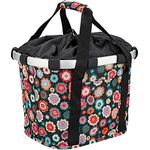 KLICKfix Unisex – Erwachsene Happy Flowers Fahrradkorb, Bunt, 15 Liter
