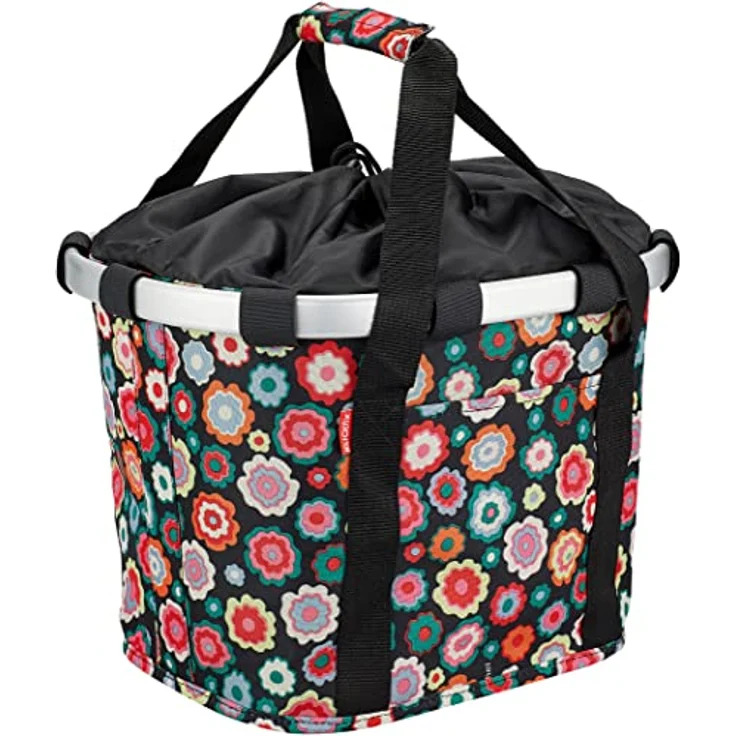 KLICKfix Unisex – Erwachsene Happy Flowers Fahrradkorb, Bunt, 15 Liter – Bild 1