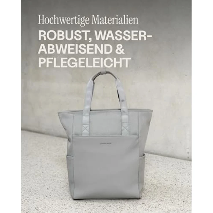Kapten & Son Lindby Wickeltaschenset 4 tlg. mit Laptopfach, grau, 100% PET, 35 cm x 14 cm x 41 cm – Bild 6