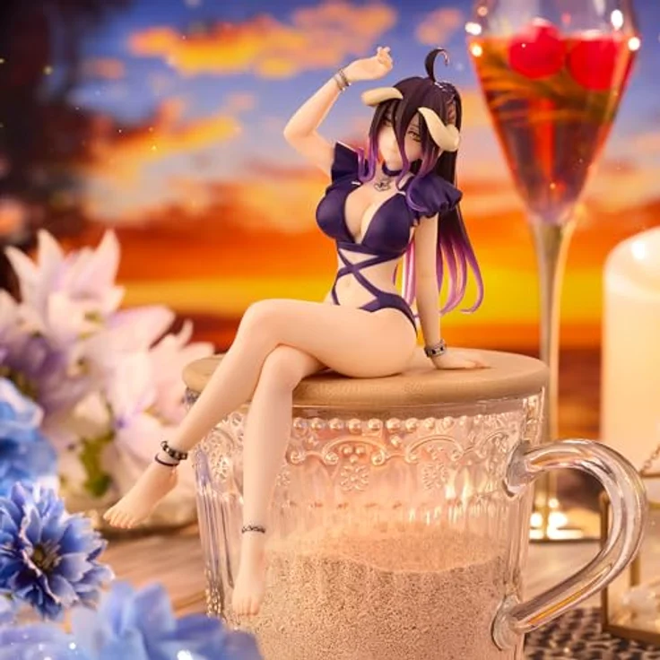 FuRyu Overlord Noodle Stopper Albedo, PVC Statue im Badeanzug, dunkelviolett, 16 cm – Bild 6