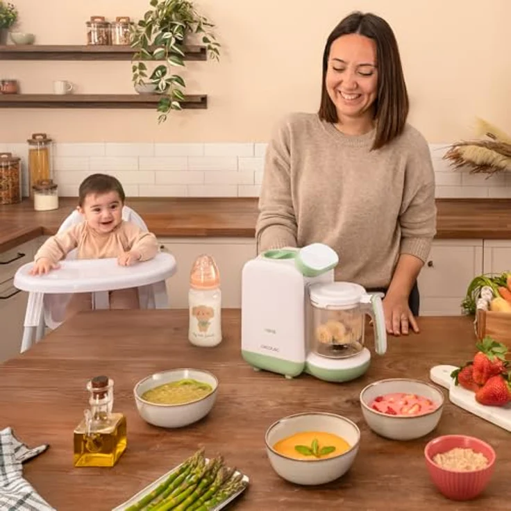 Cecotec Nana BabyCare FoodProcessor, 4-in-1 Küchenroboter für Babys, BPA-frei, kocht, püriert, sterilisiert und wärmt Babyflaschen, inkl. Rezeptbuch – Bild 2
