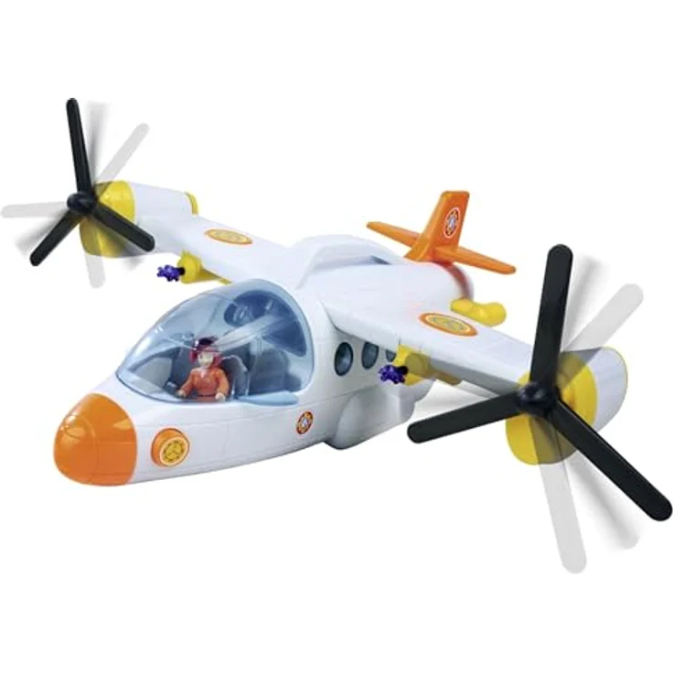 SIMBA Feuerwehrmann Sam Fire Swift Rettungsflugzeug, 42 cm mit Licht- und Soundeffekten, inkl. Seilwinde und Figuren – Bild 2