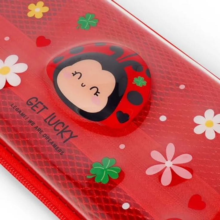Legami Wonderwow Federmäppchen, Ladybug Motiv, 2 Fächer, Stifthalter und Netzstoff-Innenfach, Reißverschluss, 23 x 11 x 5 cm – Bild 4