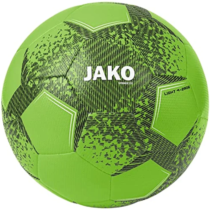 "JAKO Lightball Striker 2.0, Handgenähter Fußball in Neongrün, Größe 4" – Bild 1