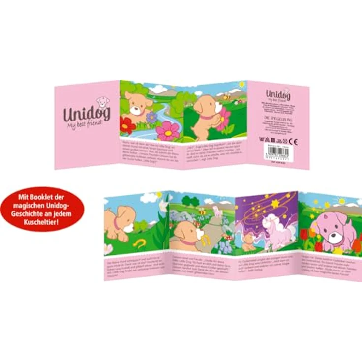 Die Spiegelburg Unidog klein, fliederfarbener Kuschelfreund aus weichem Plüsch, 14 cm – Bild 2