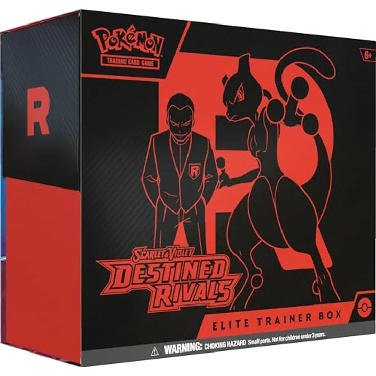 AMIGO Pokemon TCG - Scarlet & Violet 10: Destined Rivals Elite Trainer Box - 9 Booster-Packs, exklusive Foil-Promokarte, 45 Energiekarten, 65 Kartenhüllen, strategische Würfel