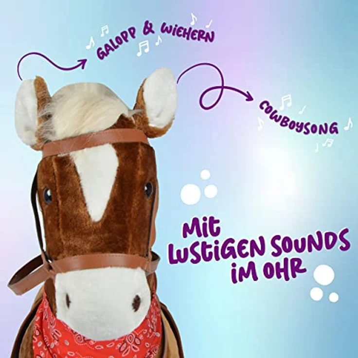 Pink Papaya Plüschpferd XXL 105cm - Max, riesiges Pferd zum Reiten, EIN tolles Stehpferd XXL, bis 100kg, Spiel-Pferd Reitpferd zum Draufsitzen inkl. Kleiner Bürste - EIN Kindertraum für Mädchen! - Preisvergleich – Bild 3