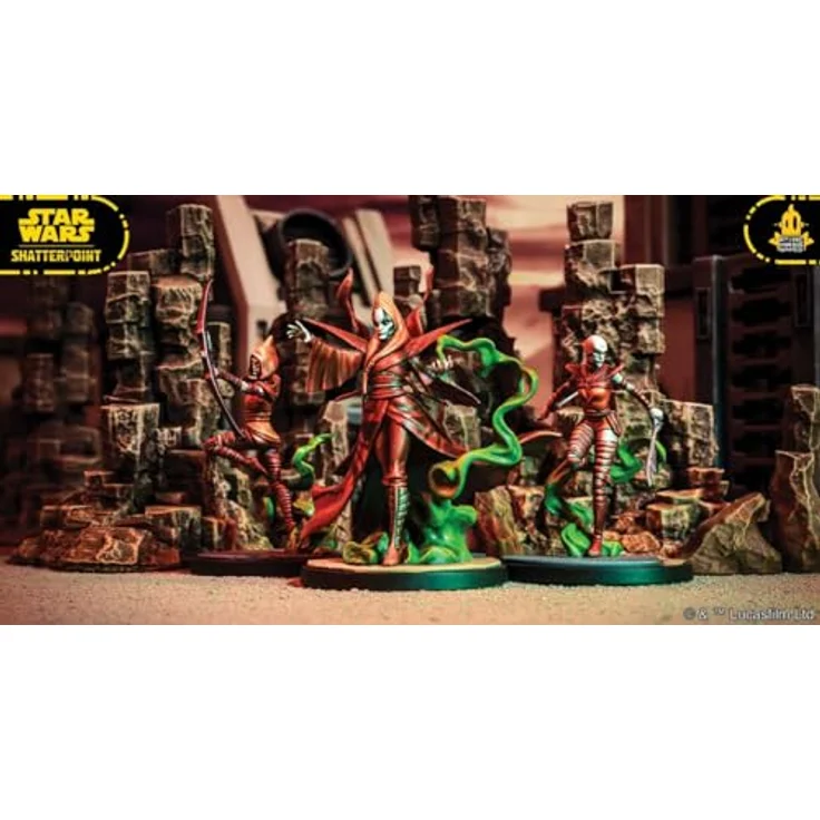 Atomic Mass Games Star Wars: Shatterpoint - Witches of Dathomir Squad Pack, Erweiterung mit 4 unbemalten Miniaturen und 9 Karten (Befehle, Kampfstile, Werte) – Bild 5