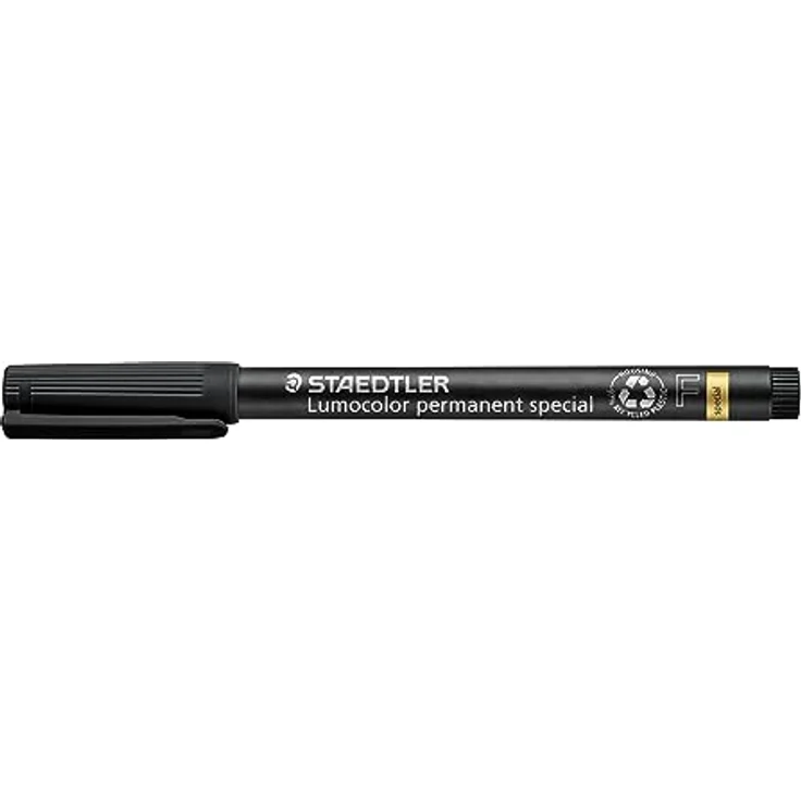 STAEDTLER STAEDTLER 319 F-9 Folienstift Lumocolor special F-Spitze, circa 0.6 mm, permanent, schwarz, 10 Stück im Kartonetui, 319 F-9 VE – Bild 1