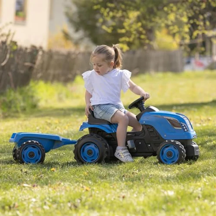 Smoby Farmer XL -sininen traktori ja peräkärry – Bild 4