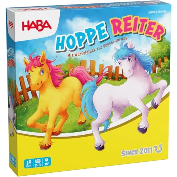 HABA Hoppe Reiter, Brettspiel Pferderennen mit Ressourcenmanagement für Kinder – Bild 1