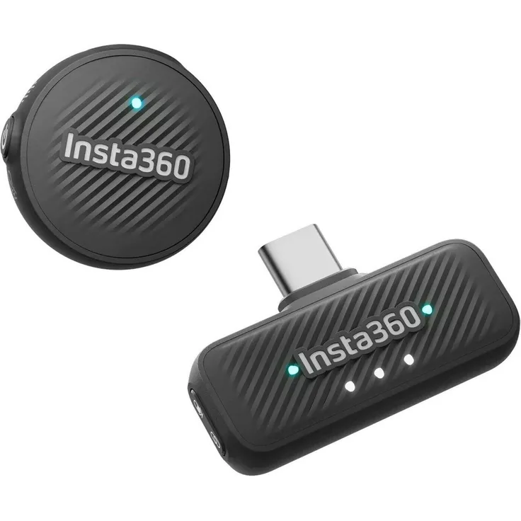 Insta360 Air-Mikrofon Sender + Empfänger, 48 kHz High-Fidelity-Audio, Rauschunterdrückung, entwickelt für Ace Pro 2, Flow 2 Pro, Flow Pro, Flow, X5