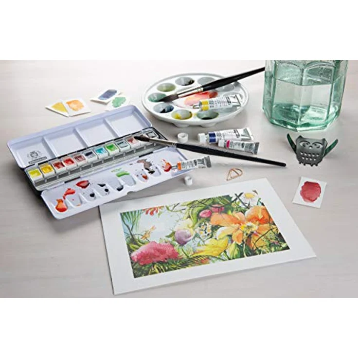 Schmincke HORADAM AQUARELL Farbkasten, 36 Aquarellfarben in 1/2 Näpfchen, Metallkasten mit Platz für 12 weitere Näpfchen – Bild 5