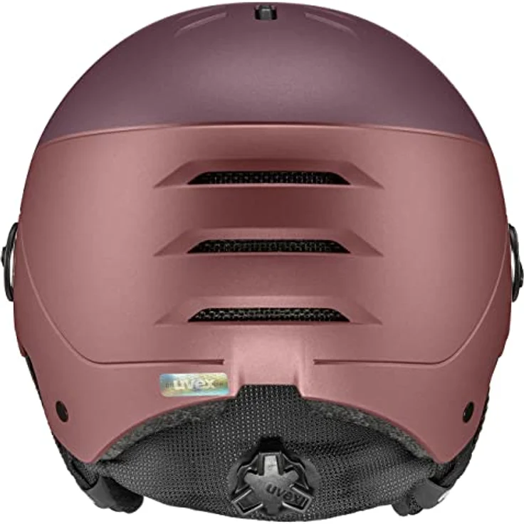 uvex wanted visor - robuster Skihelm für Damen und Herren - mit Visier - optimierte Belüftung - bramble - antique rose matt - 54-58 cm – Bild 3