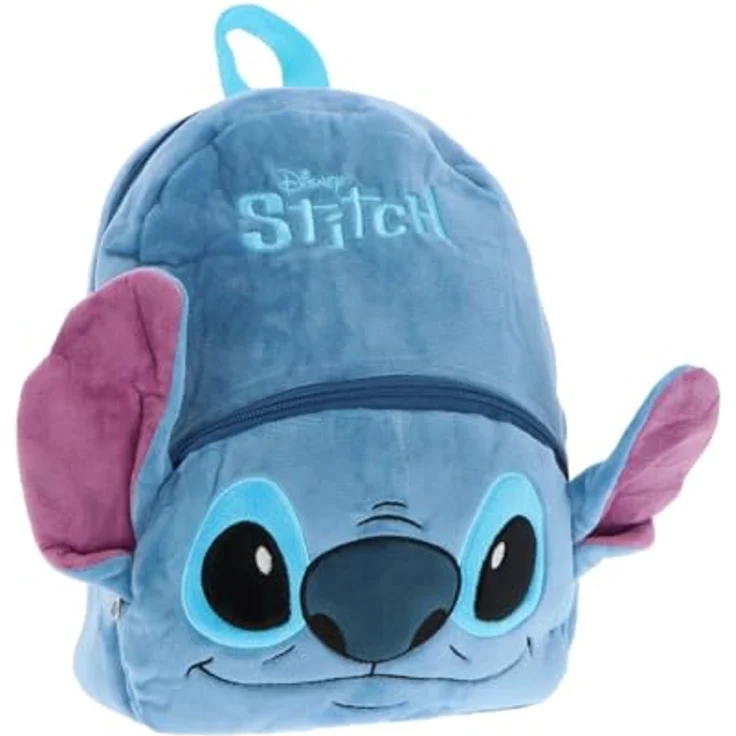 Lilo and Stitch Stitch Plüsch Rucksack, Kuscheliger Kinderrucksack mit Reißverschluss, leicht und bequem, Maße 32 x 27 x 10 cm, offizielles Lizenzprodukt – Bild 2