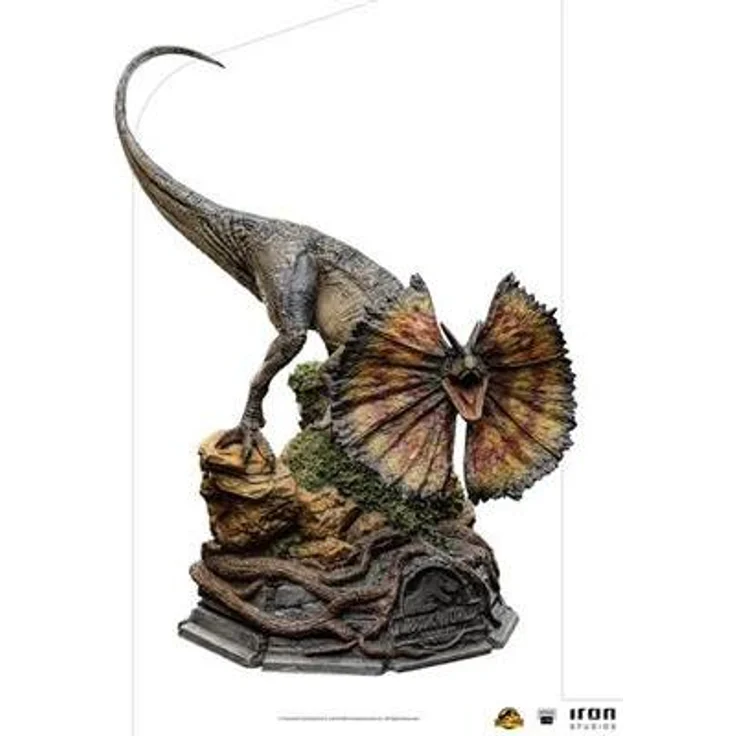 Iron Studios Jurassic World Dilophosaurus Art Scale 1/10, handbemalte Resin Statue, limitierte Auflage, ca. 13 x 12 x 20 cm