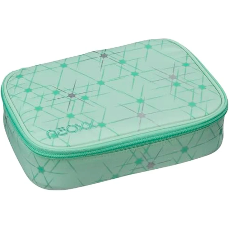 neoxx Schlamperbox Dunk Mintastic, Federmäppchen mit Platz für 1 Geodreieck, Stifte Flap mit 26 Stifteschlaufen, Maße: 23,5 x 17 x 6,5 cm, aus 100% recyceltem PET. – Bild 1