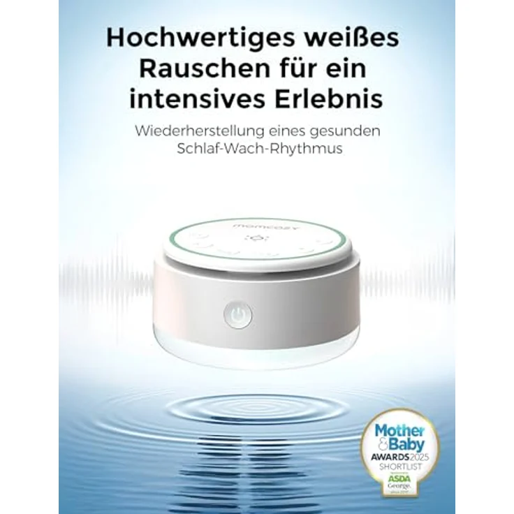 Momcozy Sound Machine für Babys, tragbares weißes Rauschen mit 20 Klängen, Touch-Licht, Schlaf-Timer und Speicherfunktion, perfekt für unterwegs und das Kinderzimmer – Bild 2