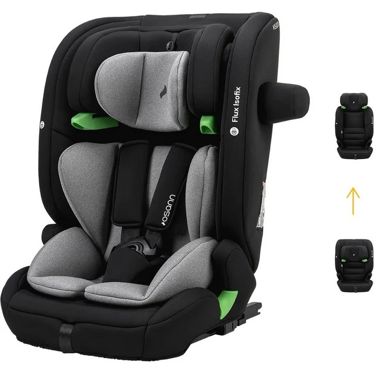 Osann Autokindersitz Flux Isofix i-Size, Sicherer Kinderautositz mit Protektoren und Magnethalterung, schwarz – Bild 1
