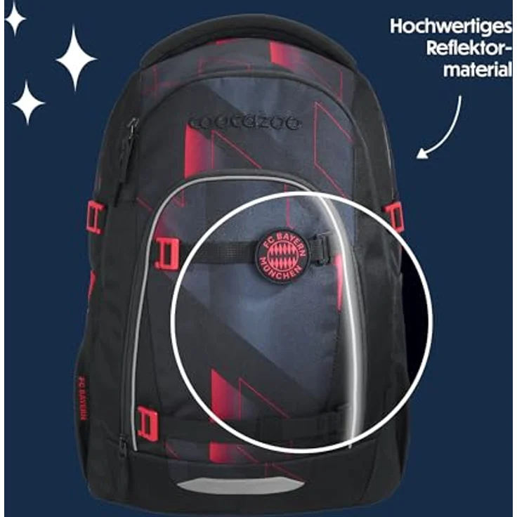 coocazoo Schulranzen MATE FC Bayern, ergonomischer Schulrucksack mit Easy-Grow-System, 30 Liter, für Körpergröße 135-180 cm, inkl. Mäppchen – Bild 6