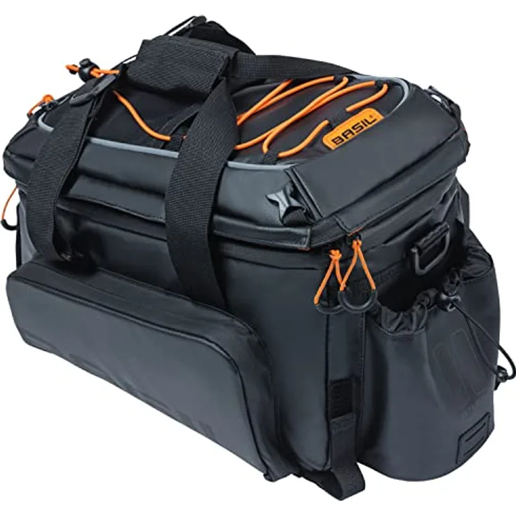 Basil Trunkbag Miles XL Pro Black Orange - 9-36 Liter - Tarpaulin