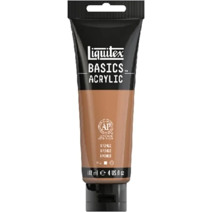 Liquitex Basics Acrylfarbe Bronze, 118ml Tube, lichtecht, mittlere Viskosität, seidenglänzend, monopigmentiert, Archivqualität – Bild 1