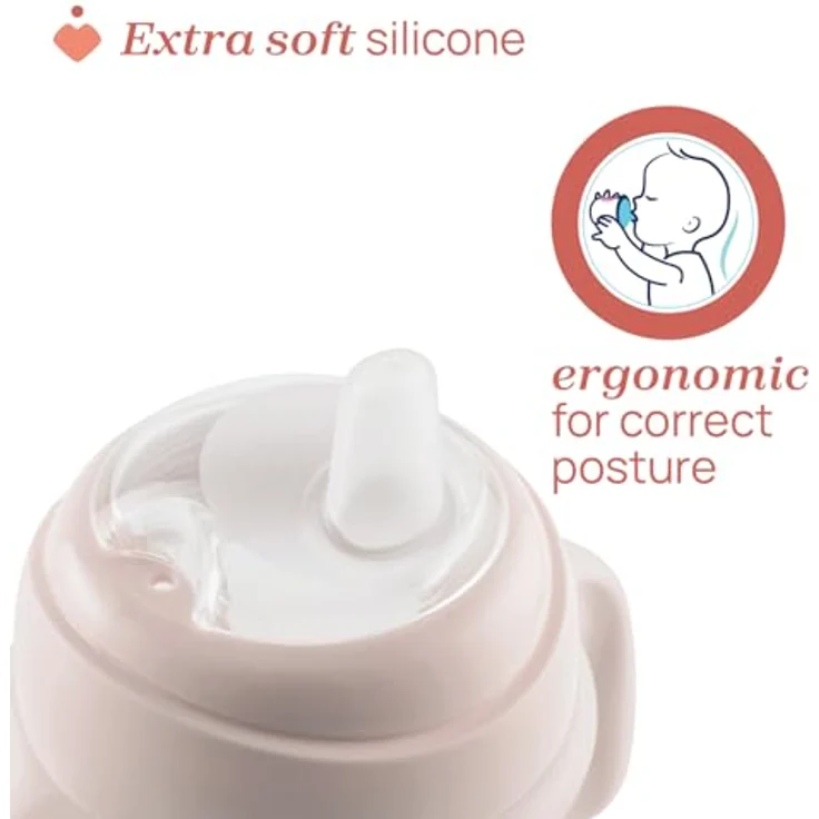 Chicco Transition Trinklernbecher, auslaufsicherer 200ml Becher mit ergonomischer Silikontülle und doppeltem Anti-Kolik-Ventil, 4+ M, BPA-frei, Rosa – Bild 4