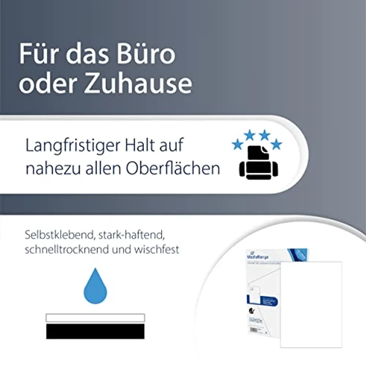 MediaRange Universal-Etiketten, stark haftend, 210x297mm, weiß, 50 Etiketten – Bild 3