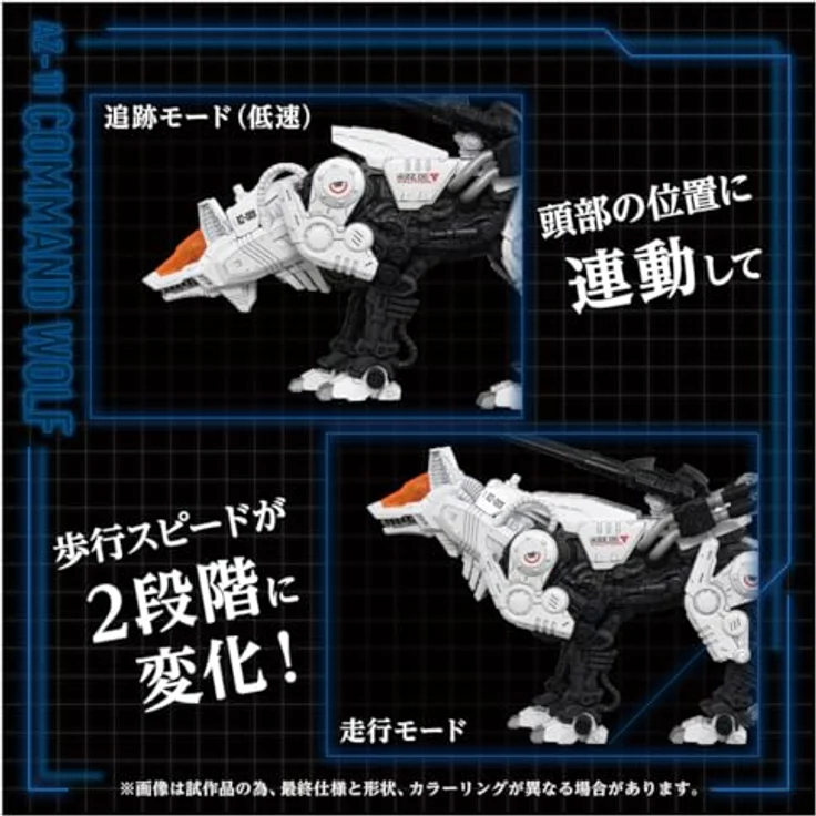 Takara Tomy Zoids Plastic Model Kit 1/72 AZ-11 Command Wolf, 20 cm, mit Zubehör und Display Stand – Bild 4