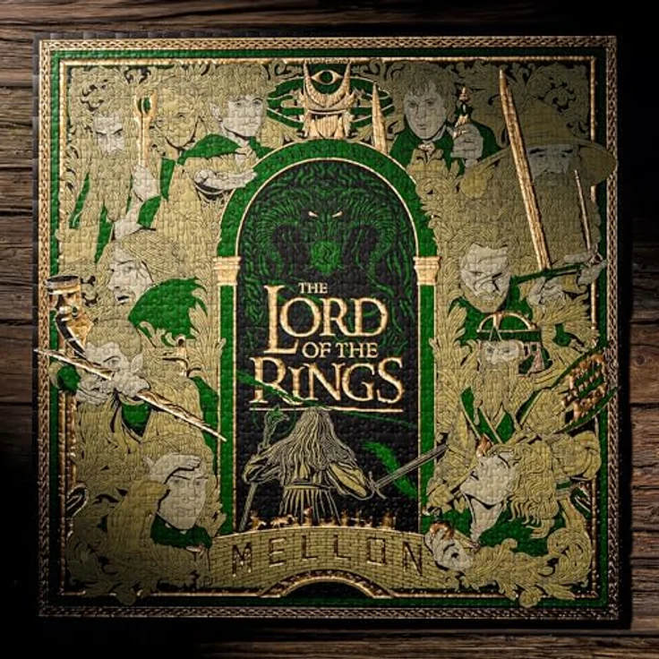 theory11 Herr der Ringe Puzzle – 1.000 Teile, Premium-Qualität mit edler Gold- und Grünfolie, inkl. Online-Erlebnis – Bild 2