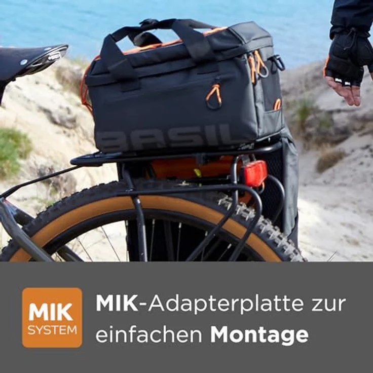 Basil Gepäckträgertasche MIK Miles black slate wasserdicht Größe 31x20x23cm 7 ltr. – Bild 4