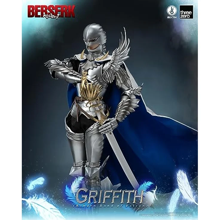 threezero Berserk Actionfigur 1/6 Griffith (Reborn Band of Falcon), 30 cm, mit 40 Gelenkpunkten, abnehmbarem Umhang und Zubehör – Bild 3