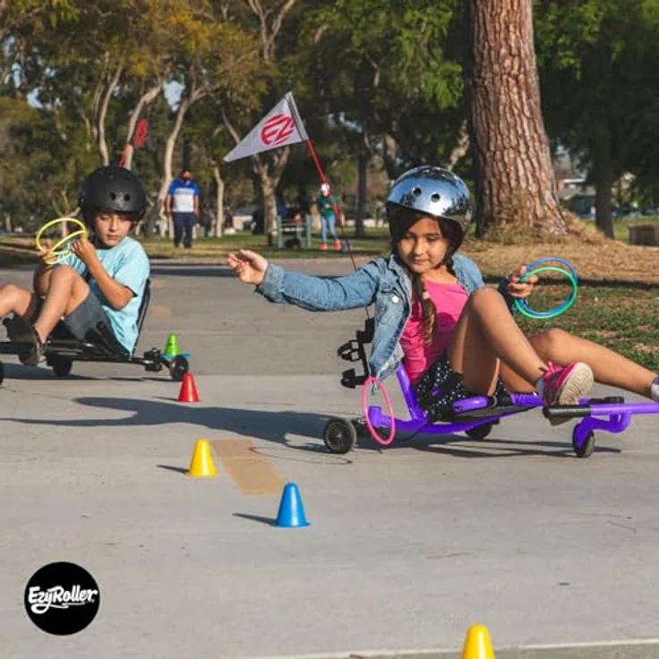 EzyRoller Drifter X Trike, Dreirad Drift Kinderfahrzeug für draußen, geeignet für 6 - 14 Jahre, lila – Bild 2