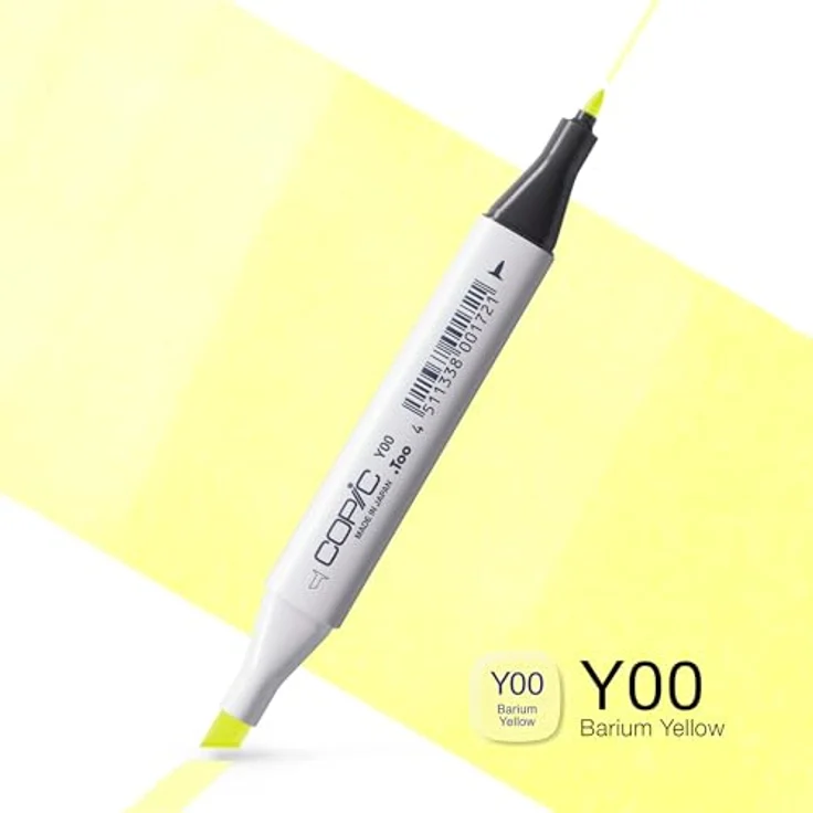 Copic Classic Marker Typ Y - 00, Barium Yellow, professioneller Layoutmarker mit breiter und feiner Spitze, schnelltrocknend und wischfest – Bild 2