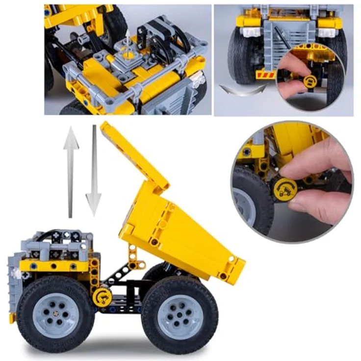 JAMARA CADA Muldenkipper Bricks, 372 Teile, manuelle Kippmulde und Zahnstangenlenkung, Bau-Set für Kinder ab 8 Jahren – Bild 5