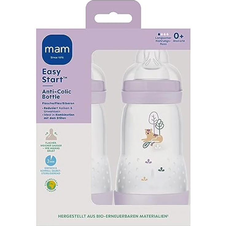 MAM Easy Start Anti-Colic matt, 260 ml, 2 Stk., Tiger – Bild 2