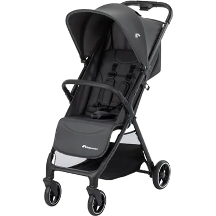 Bebeconfort Azur, Kompakter Kinderwagen Buggy, Leichter Reisebuggy, Automatisch Einhändig Klappbar, Stufenlos Flach Verstellbar, Großer Korb, Mineral Graphite