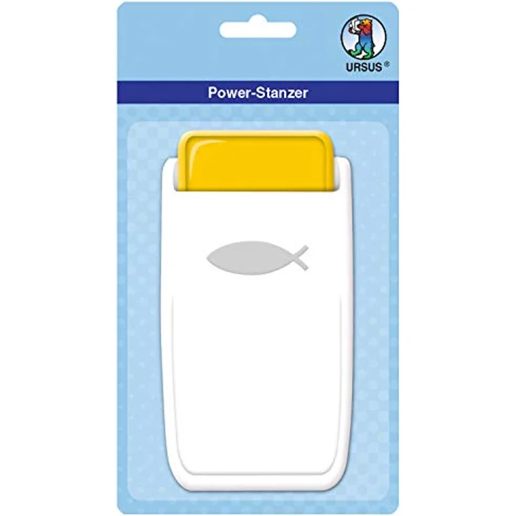 Ursus Power Stanzer Fisch, Motivstanzer für Kork, Pappe, Moosgummi, Folien und Kunststoff, mit Schließvorrichtung, Größe ca. 3,8 cm – Bild 1
