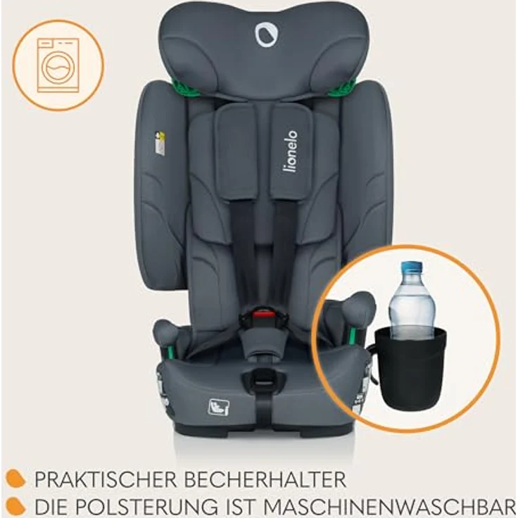 lionelo Autokindersitz NELLY I-SIZE, klappbar mit verstellbarer Kopfstütze, 4 Neigungspositionen, Reduziereinsatz, für Kinder von 76 bis 150 cm – Bild 8