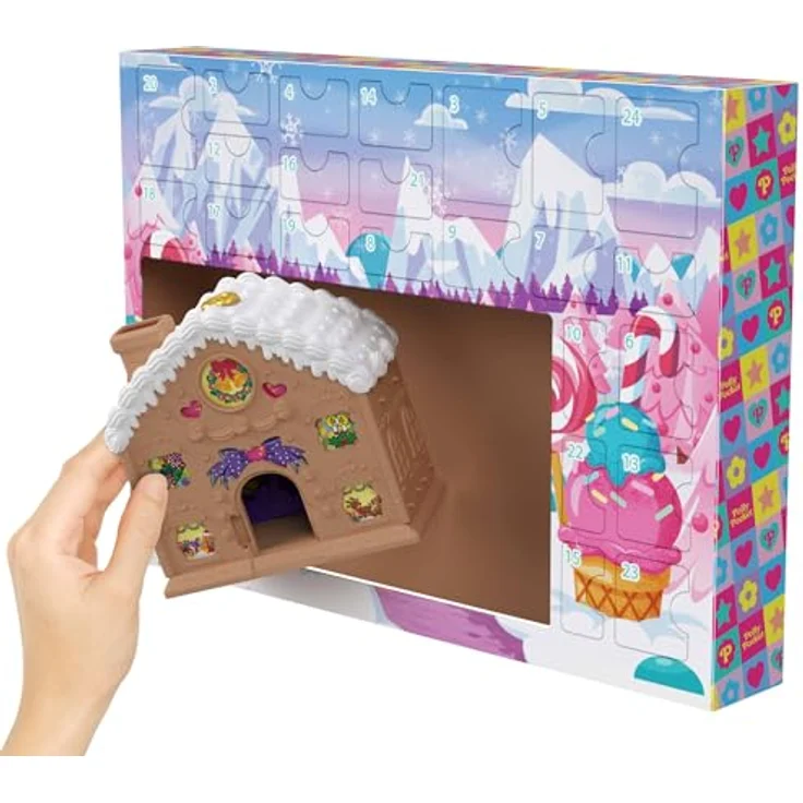 Polly Pocket Spielzeug-Adventskalender, Lebkuchenhaus mit 24 Überraschungsgeschenken und Minipuppe, für Kinder ab 4 Jahren – Bild 4
