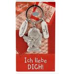 Depesche Schlüsselanhänger Schutzengel Engel mit Spruch "Ich beschütze Dich" Ich liebe Dich, Metall, ca. 4 x 3 cm, blau