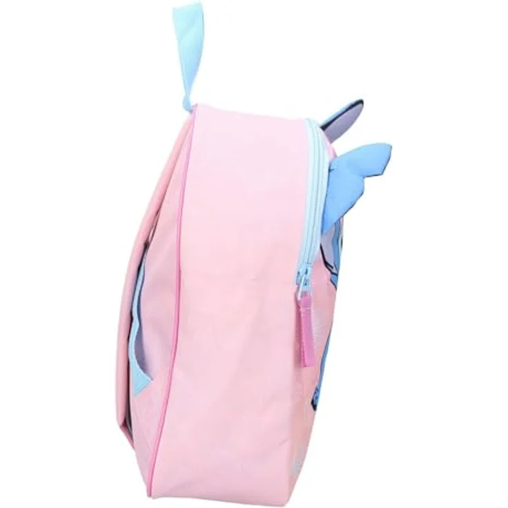 Vadobag Stitch Rucksack Fluffy Friends, Kindergartenrucksack in hellblau mit 3D-Stitch-Motiv, verstellbaren Schultergurten und Reißverschluss – Bild 4