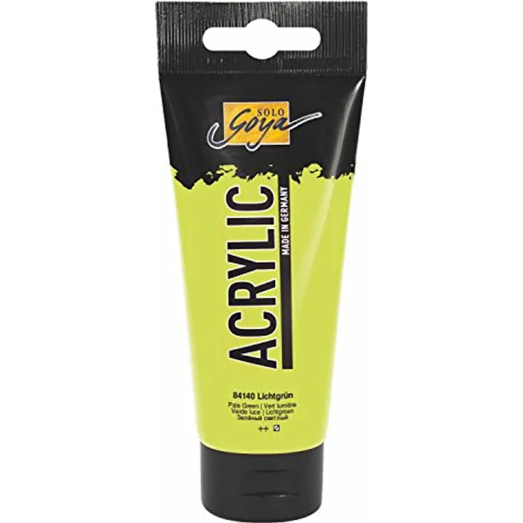 KREUL Solo Goya Acrylic, lichtgrüne Acrylfarbe, 100 ml Tube, wasserbasiert, schnell matt trocknend, gut deckend und wasserfest, für verschiedene Untergründe – Bild 1