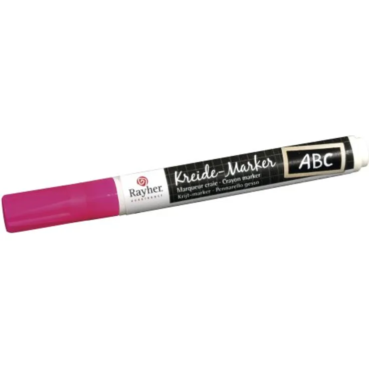 Rayher 38830264 Kreide-Marker, Keilspitze 2-6 mm, Leucht-Pink