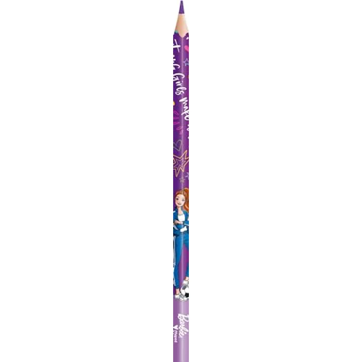 Maped Buntstifte BARBIE - 12 Stück - bruchfeste, weiche Mine - ergonomische Drei-Kant-Form - Barbie Pink – Bild 4