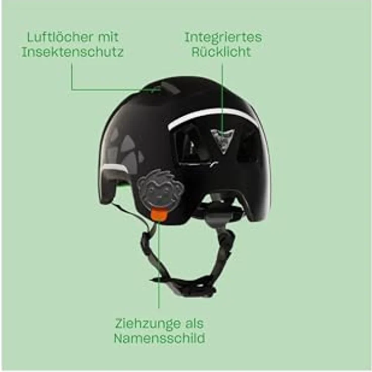 Affenzahn Fahrradhelm für Kinder Einhorn - Rosa, Individuell verstellbar, Größe S/M, Sichtbarkeit durch integriertes Rücklicht – Bild 2