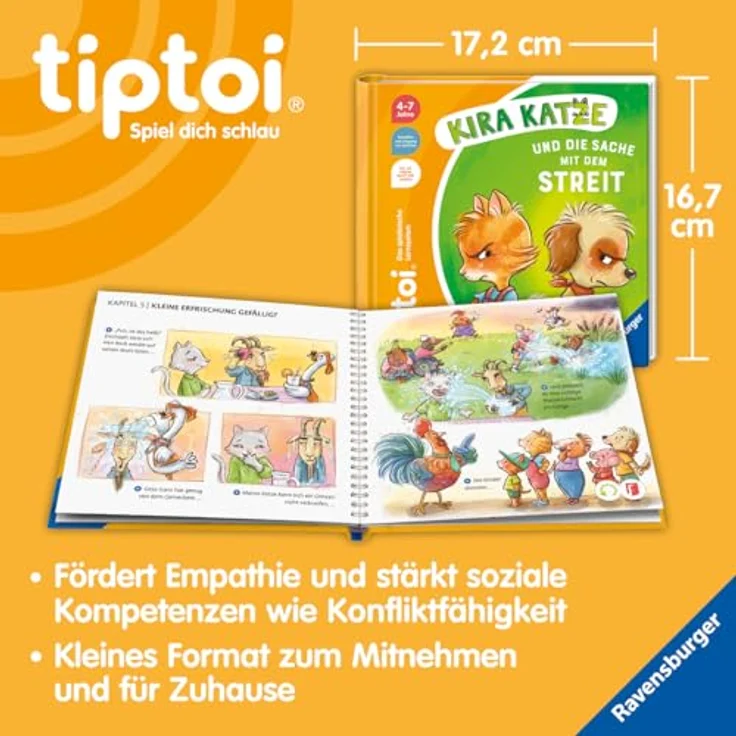 Ravensburger tiptoi® Kira Katze und die Sache mit dem Streit, Bilderbuch über den Umgang mit Gefühlen, mit Sound, für Kinder von 4 bis 7 Jahren – Bild 5