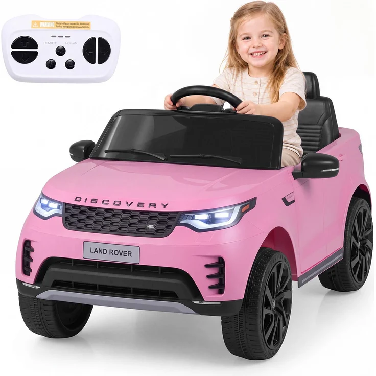KOMFOTTEU Kinder Elektroauto, 12V Kinderauto mit Fernbedienung, 2 Geschwindigkeitsstufen, offiziell lizenziert von Land Rover, mit Musikfunktion und USB-Anschluss