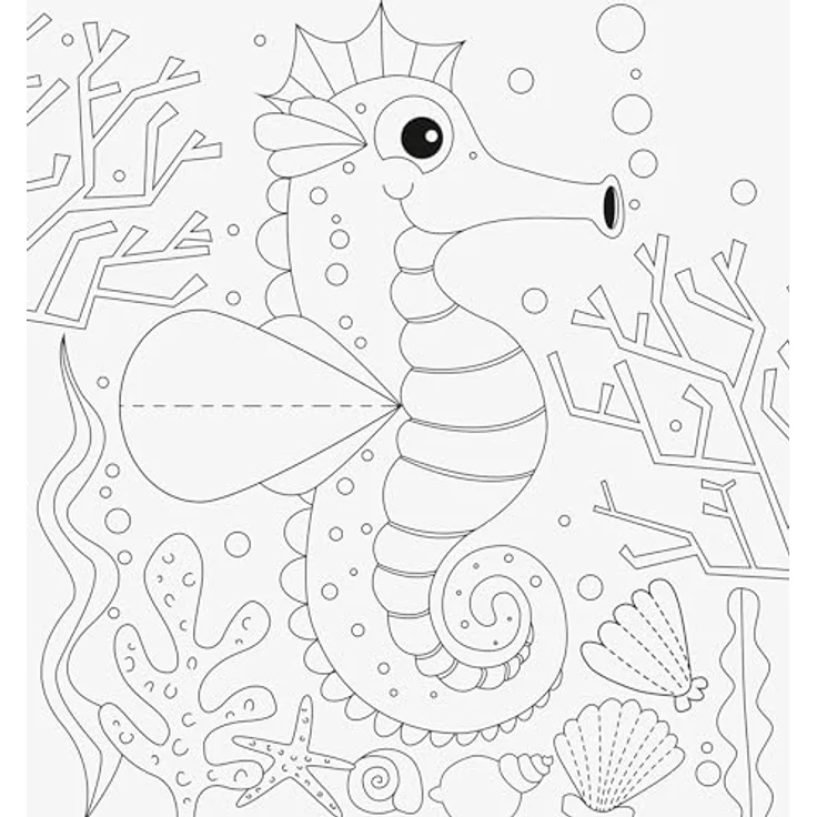 Heyda 3D-Mal-Set „Unterwasser“, 15-teiliges Set zum Ausmalen mit Buntstiften und 3D-Wabenkugel-Stickern, B/H: 195 mm × 210 mm, ab 4 Jahren – Bild 4
