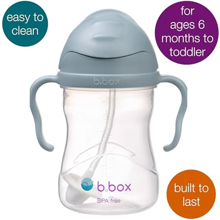 B.Box Gelato Cup Tasse mit Strohhalm, Kindertrinkbecher, 240 ml, Ocean, BPA-frei, leicht zu reinigen – Bild 3